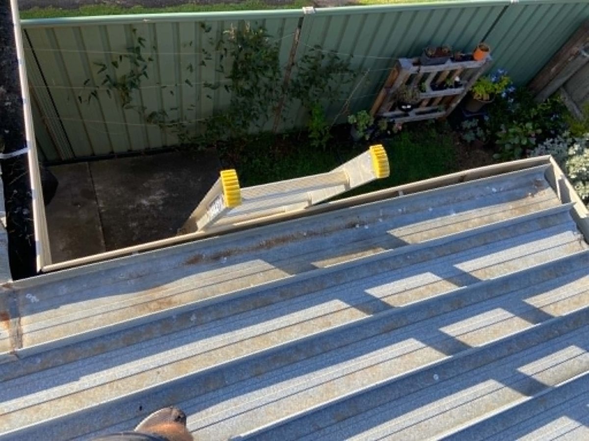 Opening cut and framed for a new skylight