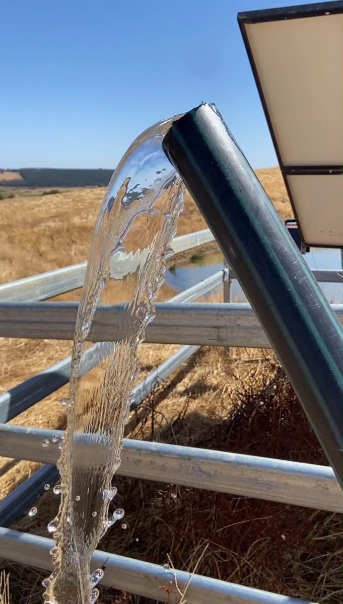 Solar pump running to a stock trough