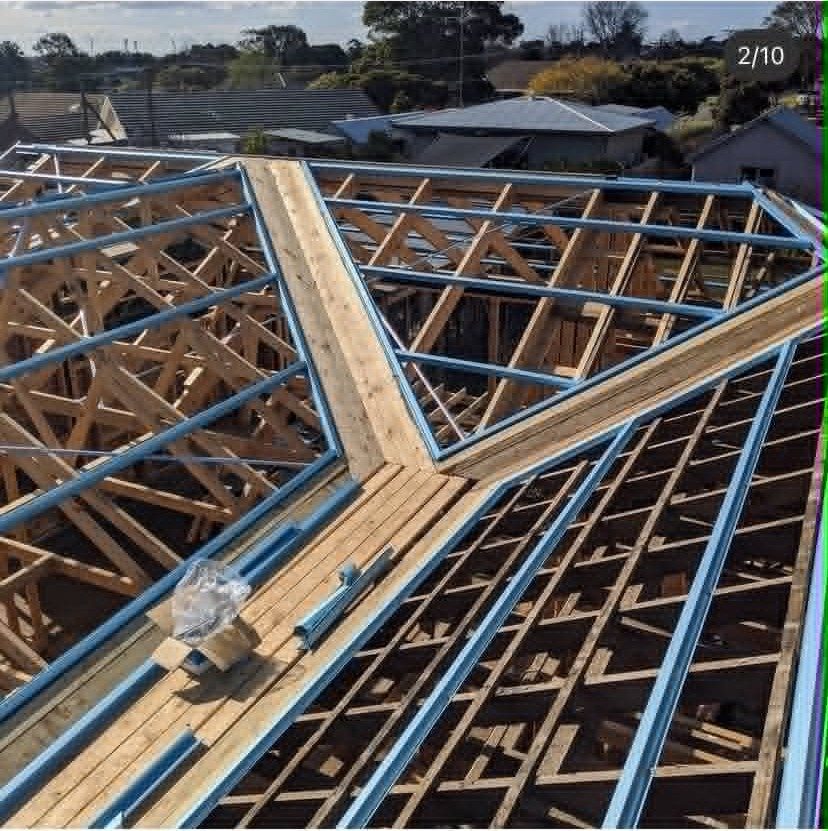 Roof frame prepared for a full re-roof